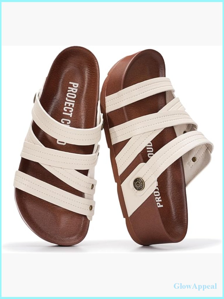 Strappy Platform Wedge Sandals With Cushioned Insole - Non Slip Leather